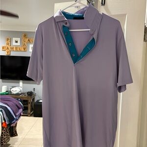 Greyson Lavender Polo with Teal Details